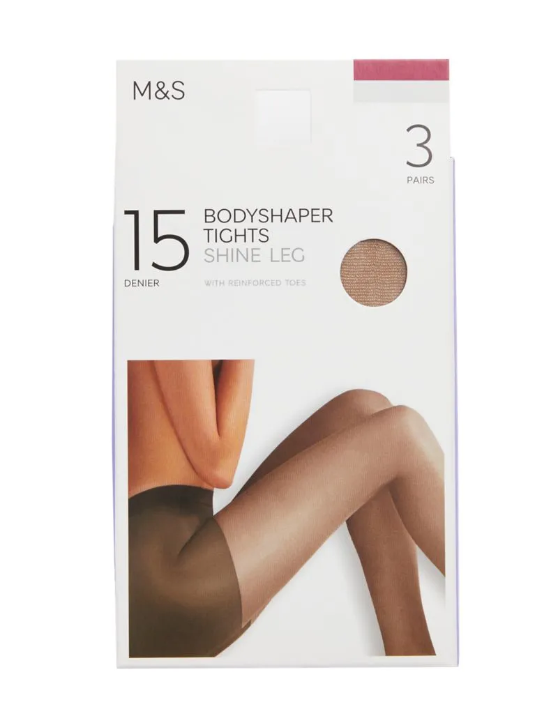 3pk 15 Denier Body Shaping Tights