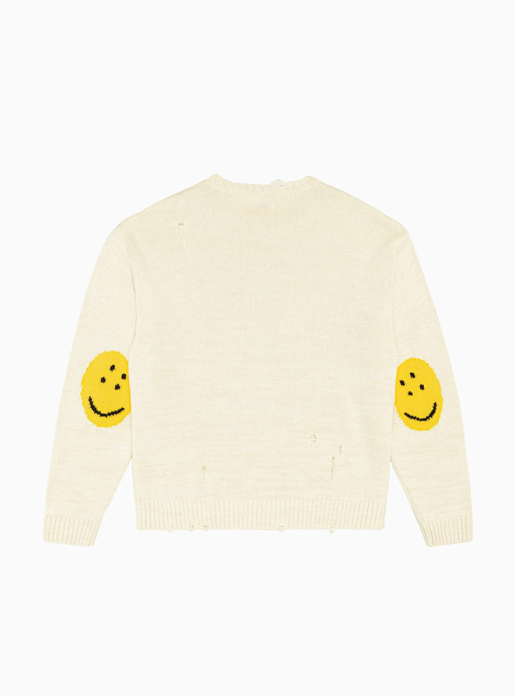 5G Knit Smilie Patch Sweater Ecru