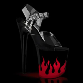 8 Inch Heel FLAMINGO-808NLFL Light-Up Red Flickering Flame