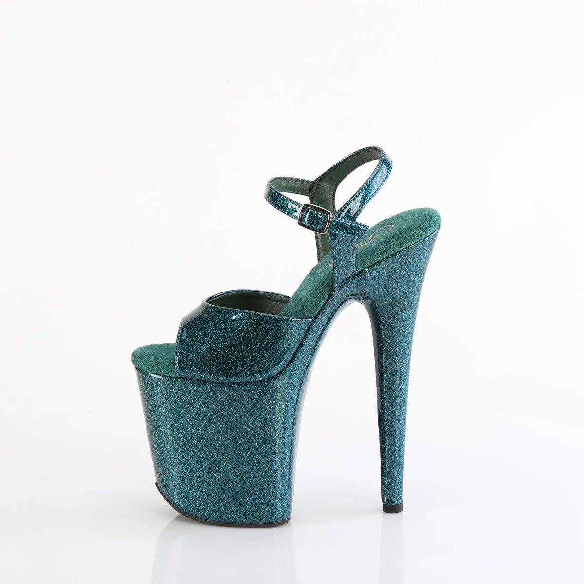 8 Inch Heel FLAMINGO-809GP Teal Glitter