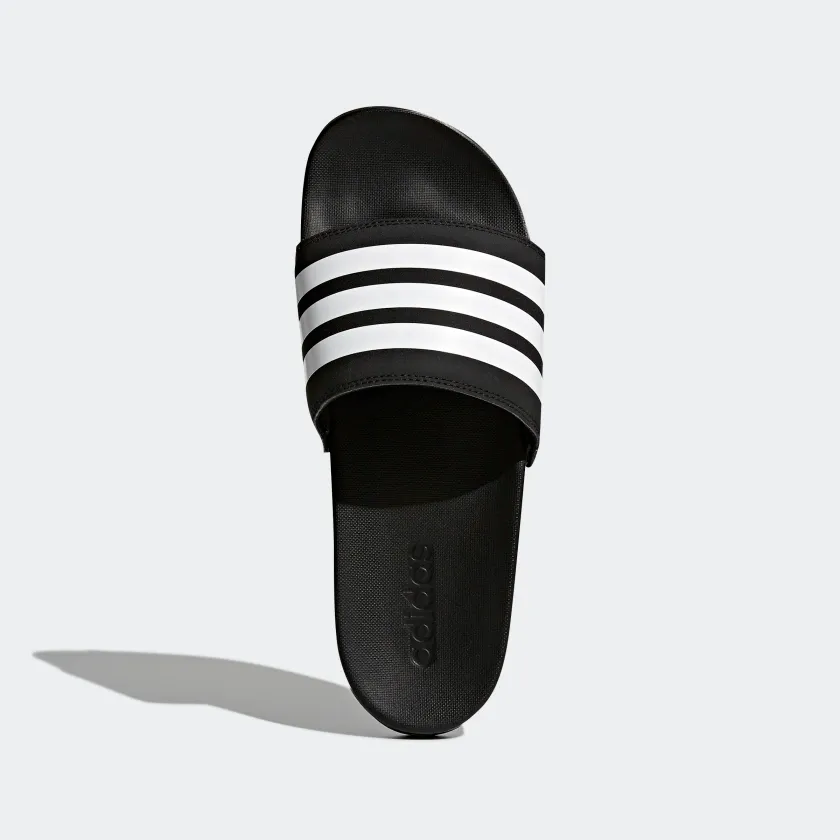 Adidas Men's Adilette Comfort Slides Flip Flops - Core Black / Cloud White