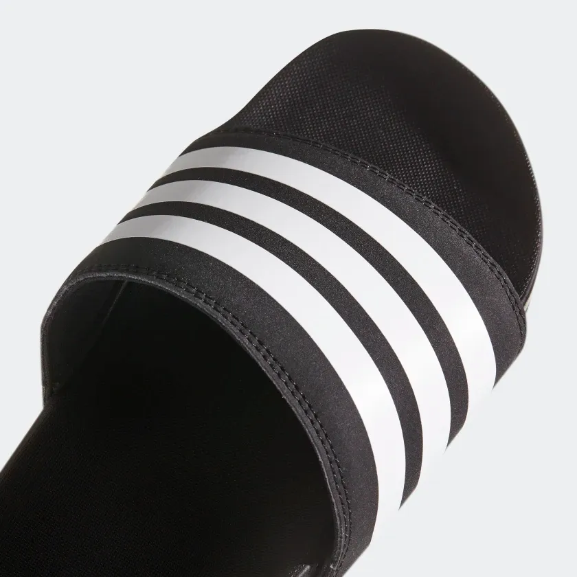 Adidas Men's Adilette Comfort Slides Flip Flops - Core Black / Cloud White