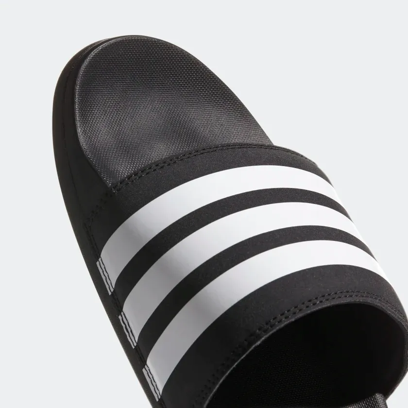 Adidas Men's Adilette Comfort Slides Flip Flops - Core Black / Cloud White