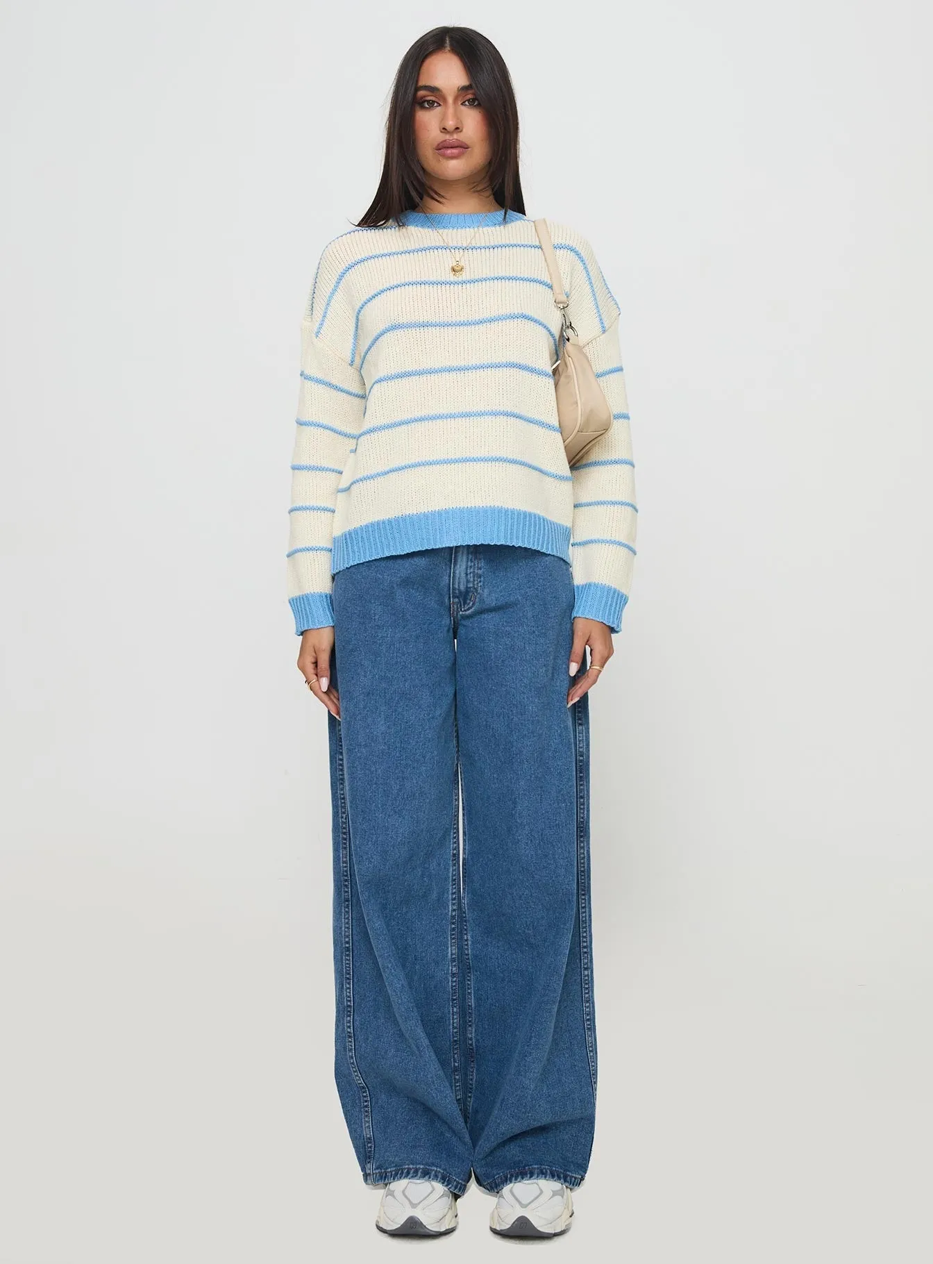 Albury Knit Sweater Cream / Blue