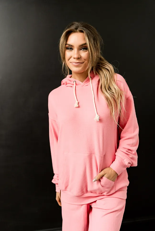 Ampersand Avenue Performance Fleece University Hoodie - Pink Tulip