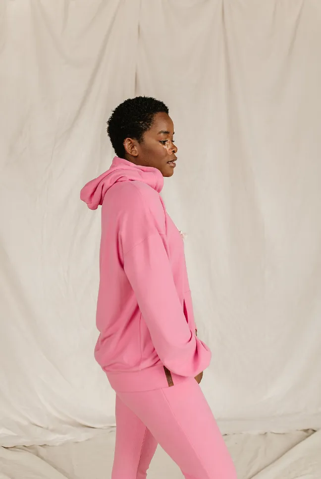 Ampersand Avenue Performance Fleece University Hoodie - Pink Tulip