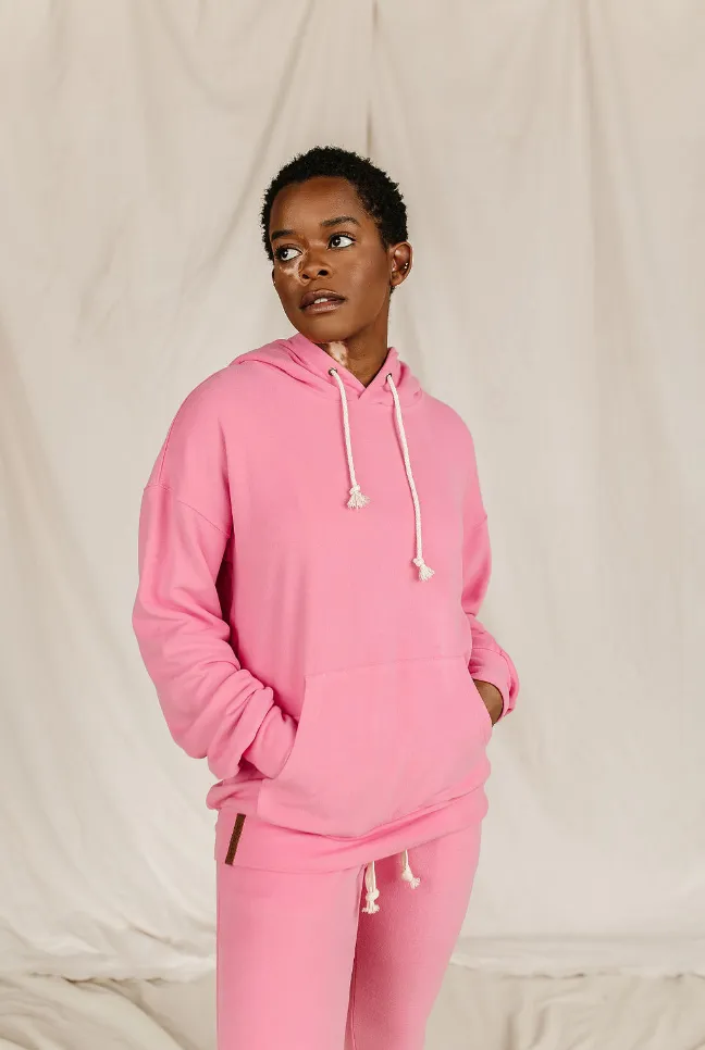 Ampersand Avenue Performance Fleece University Hoodie - Pink Tulip