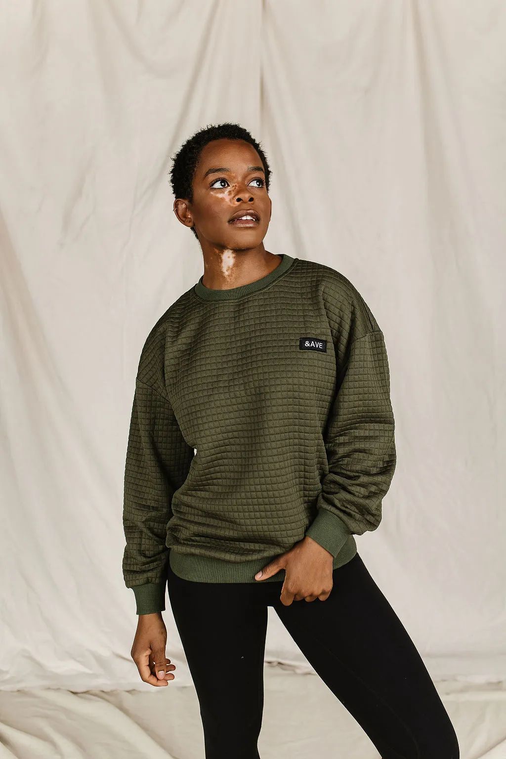 Ampersand Avenue Quilted Pullover - Olive &ave