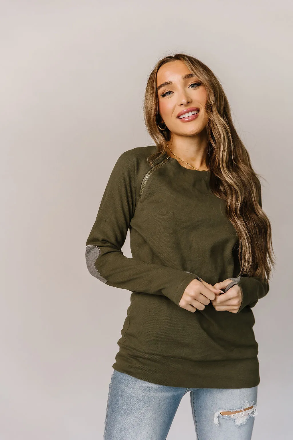 Ampersand Avenue Side Zip Pullover Follow Your Heart