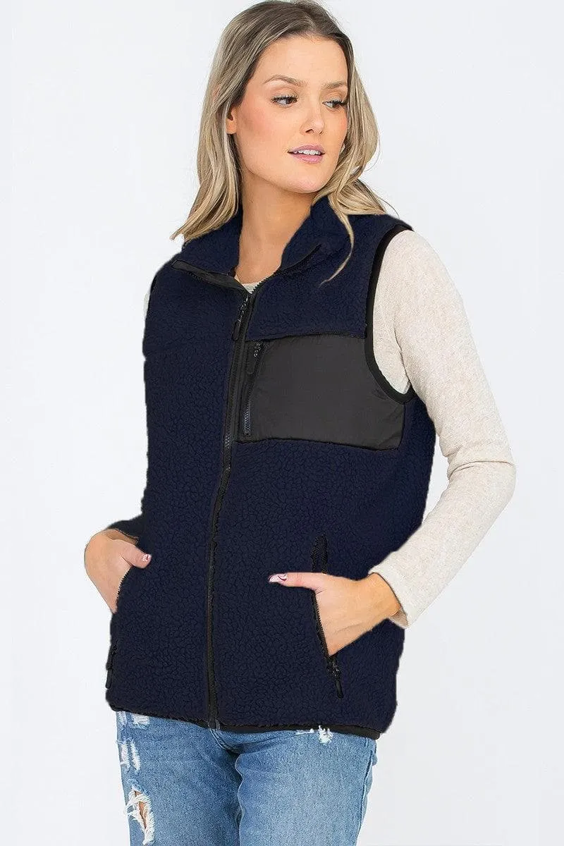 Aria Sherpa Fleece Vest Top Jacket