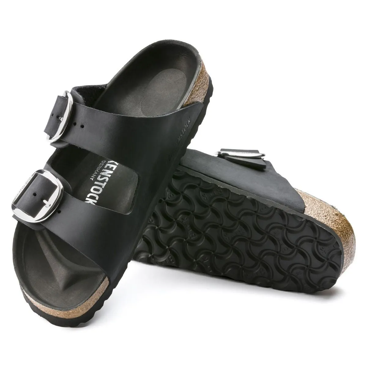 Birkenstock Arizona Big Buckle Oiled Leather Black Sandals