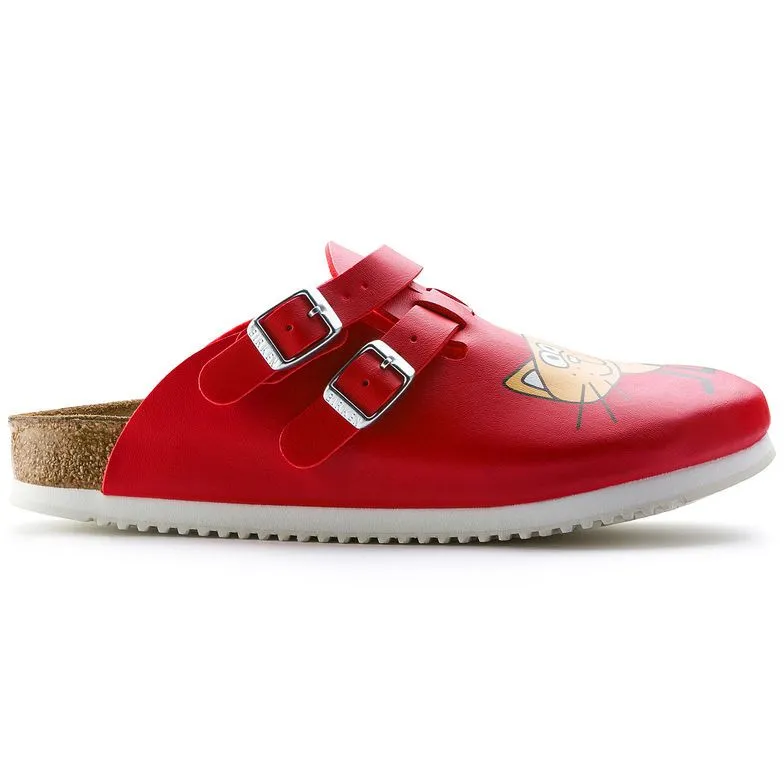 Birkenstock Birkis Kay Birko-Flor Cat Red Supergrip Clogs