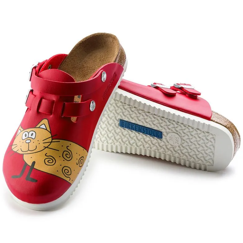 Birkenstock Birkis Kay Birko-Flor Cat Red Supergrip Clogs