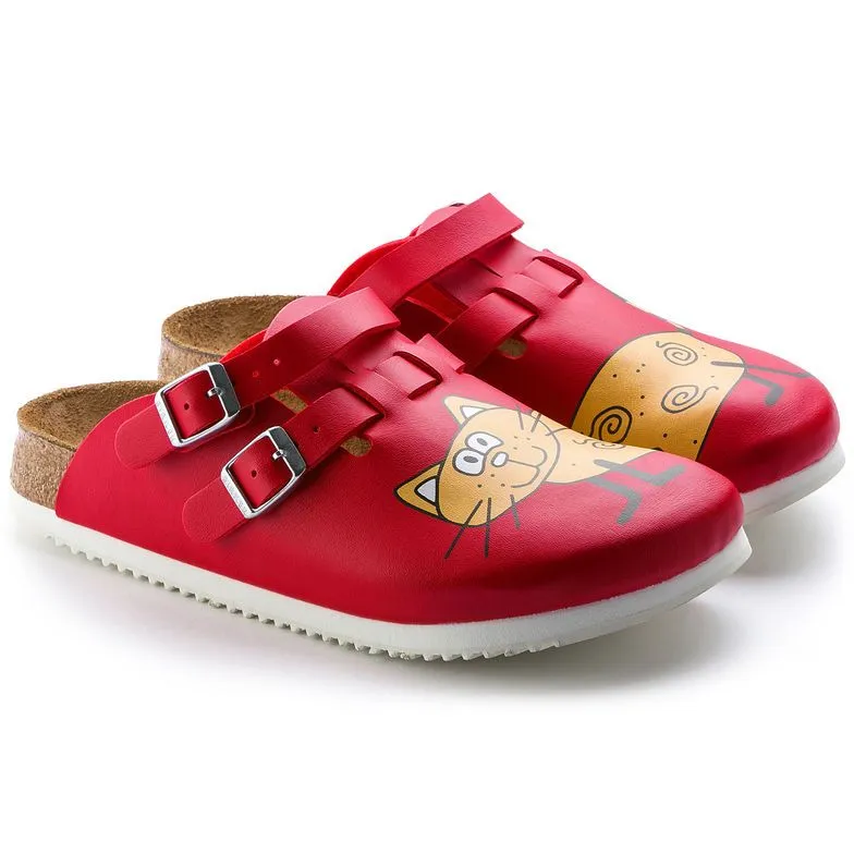 Birkenstock Birkis Kay Birko-Flor Cat Red Supergrip Clogs