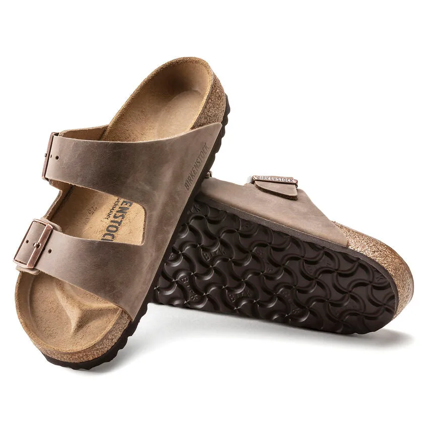 'Birkenstock USA' Women's Arizona Oiled Leather Sandal - Tobacco