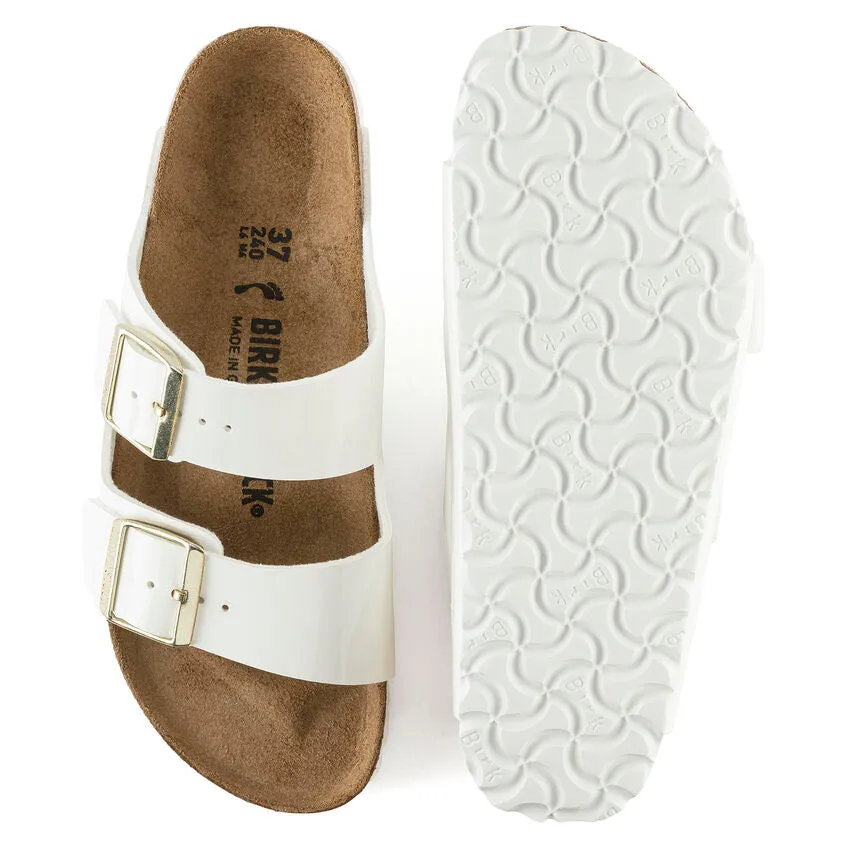 'Birkenstock' Women's Arizona Birko-Flor Sandal - Patent White