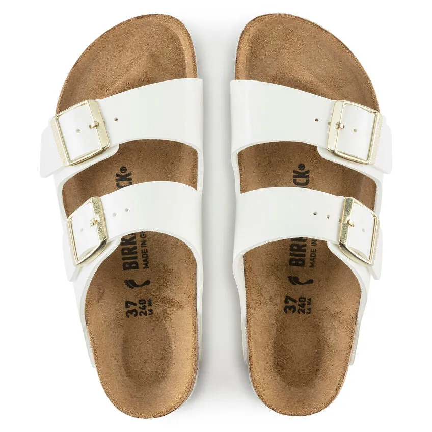 'Birkenstock' Women's Arizona Birko-Flor Sandal - Patent White