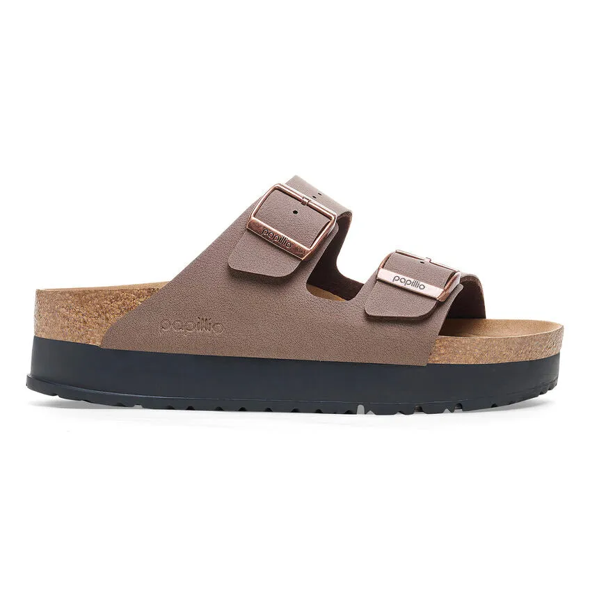 'Birkenstock' Women's Arizona Flex Platform Birko-Flor Sandal - Mocha