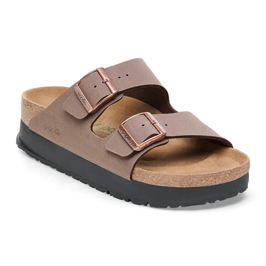 'Birkenstock' Women's Arizona Flex Platform Birko-Flor Sandal - Mocha