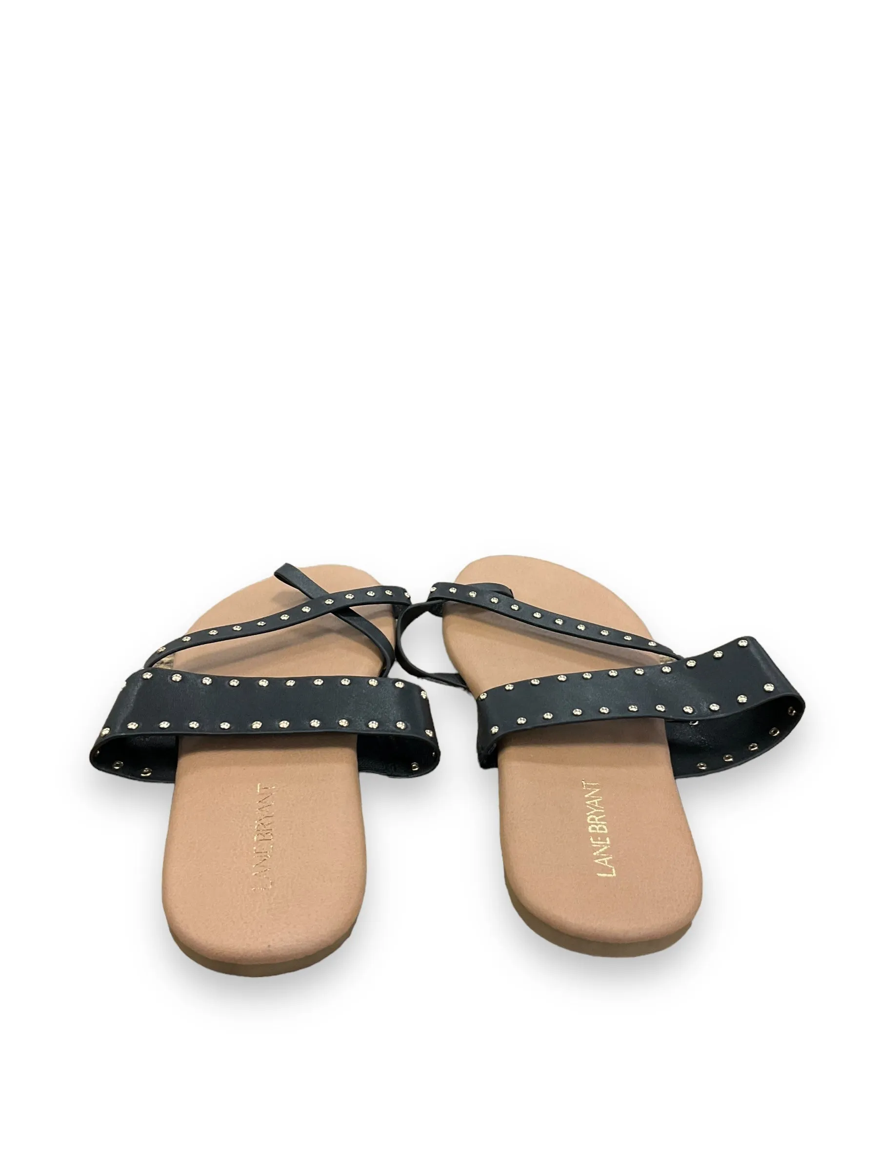 Black & Brown Sandals Flip Flops Lane Bryant, Size 9