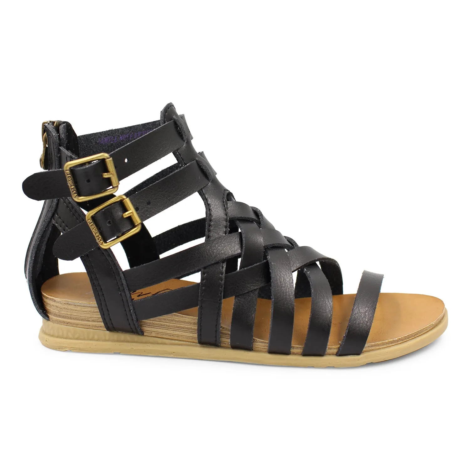 'Blowfish Malibu' Women's Bolivia Gladiator Sandal - Black Dyecut