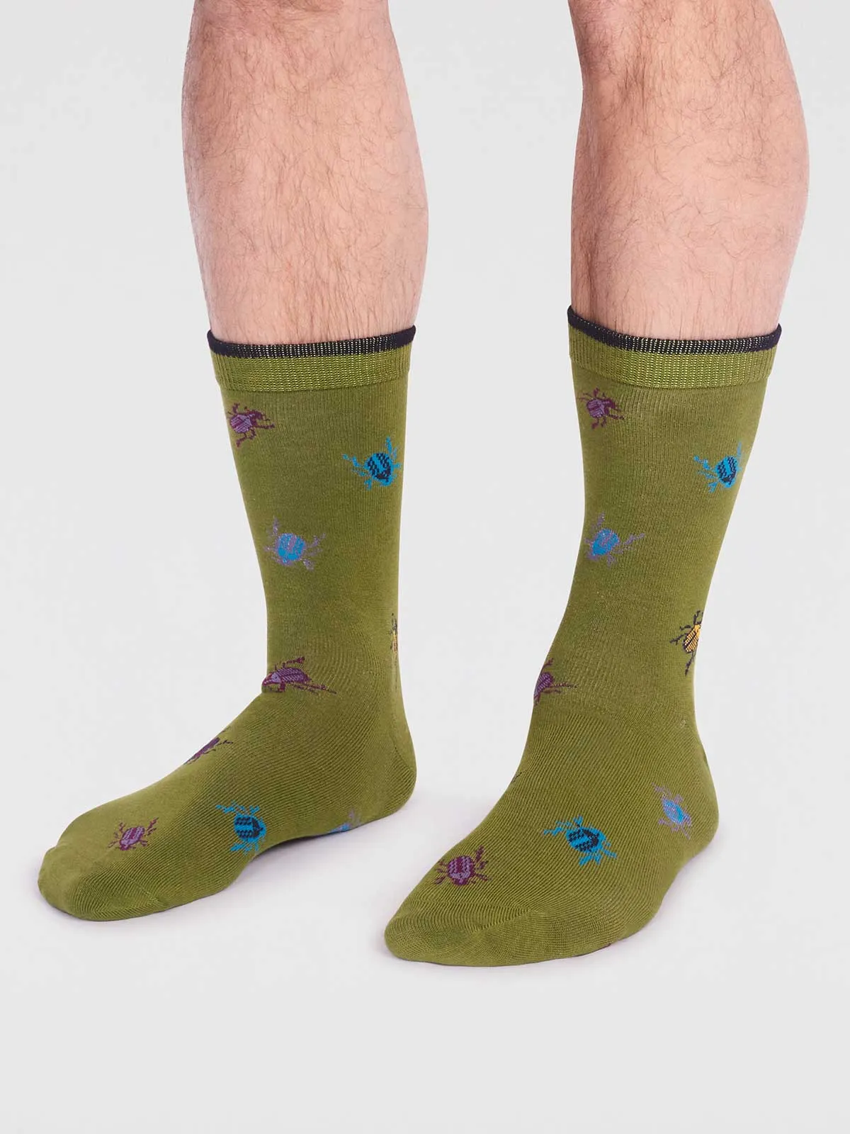 Brody Bamboo Bug Socks - Lichen Green