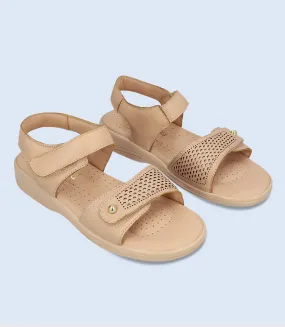 BW7205-BEIGE-Women Comfort Sandal