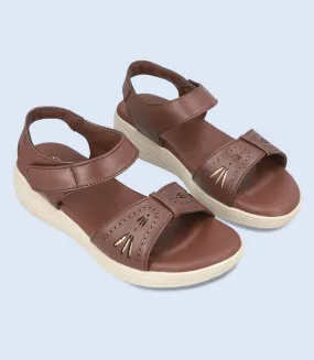 BW7654-BROWN-Women Comfort Sandal