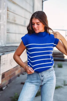 Camille Knit Top-Blue