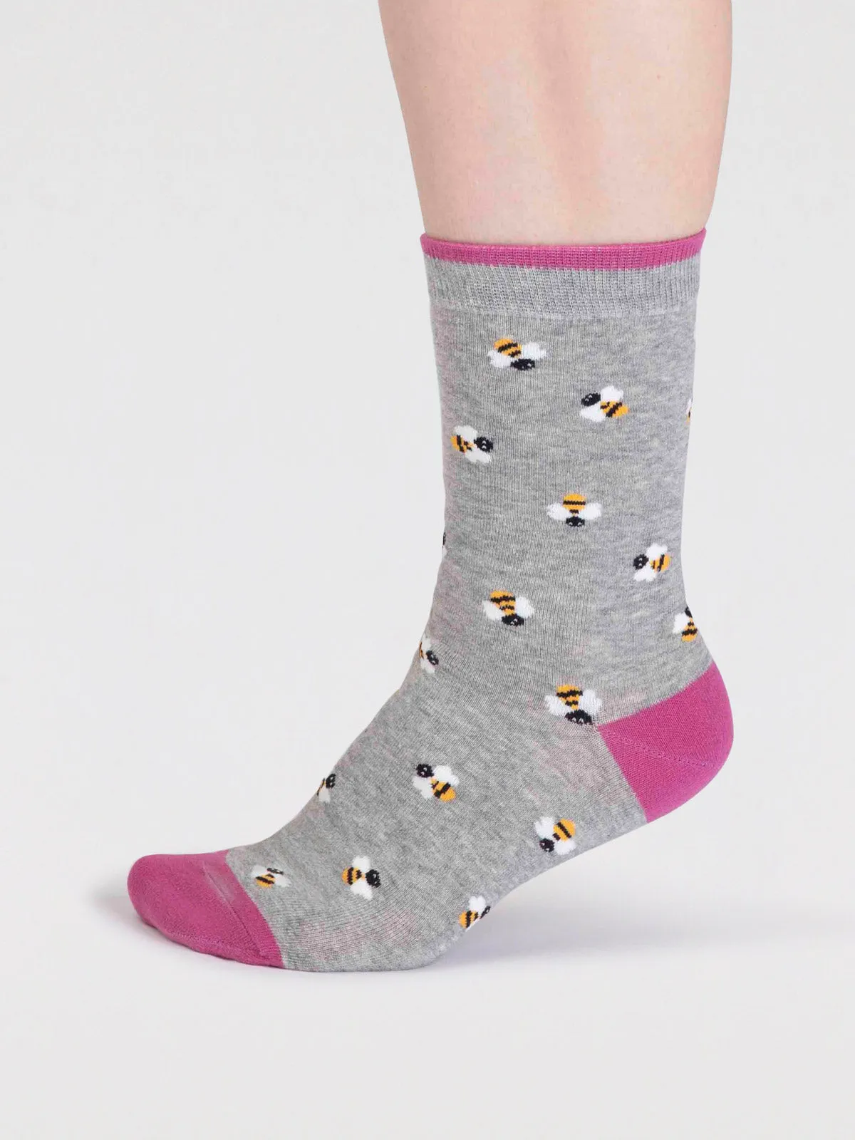 Cece Organic Cotton Bug Socks - Grey Marle