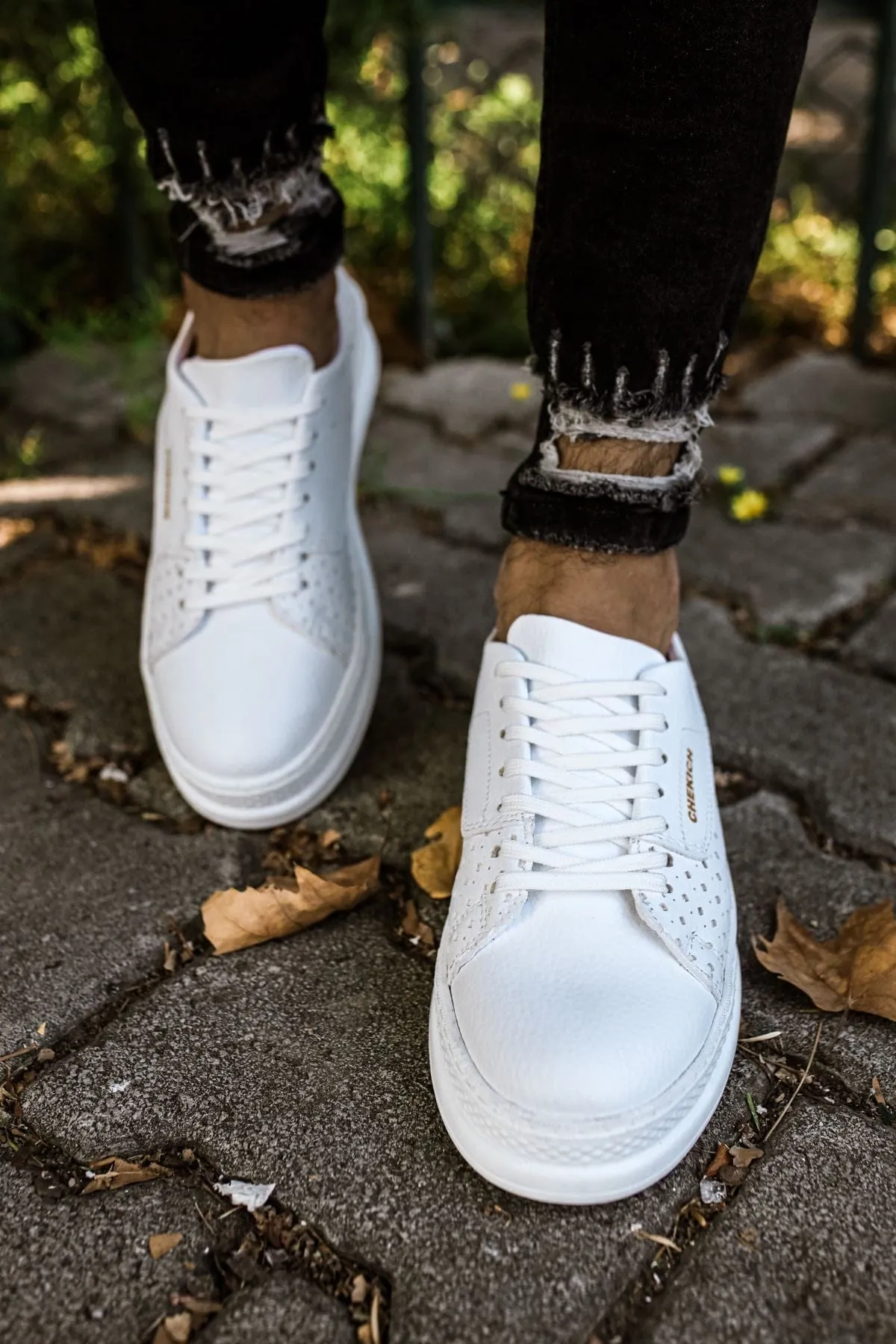 Chekich Men's Lace-up White Shoes ch043