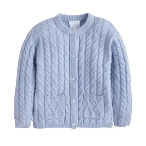 Classic Cashmere Blend Cardigan - Light Blue