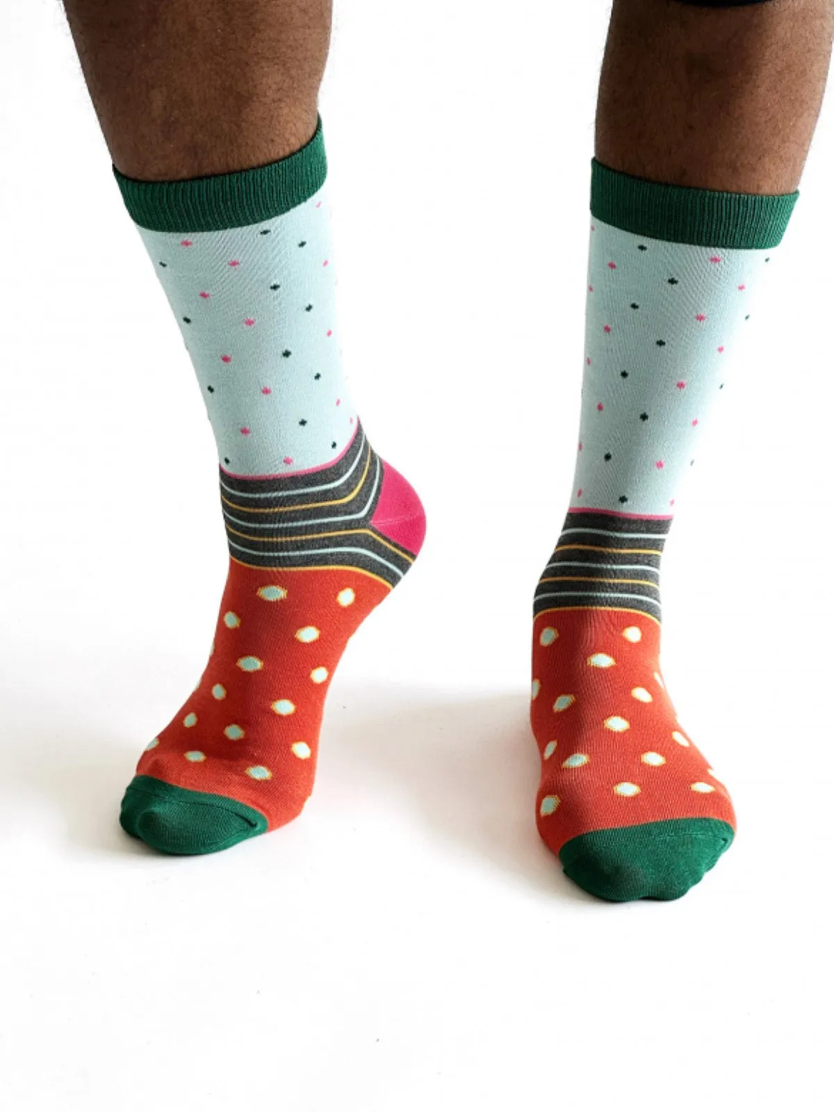 Conall Spot Bamboo Socks - Light Blue