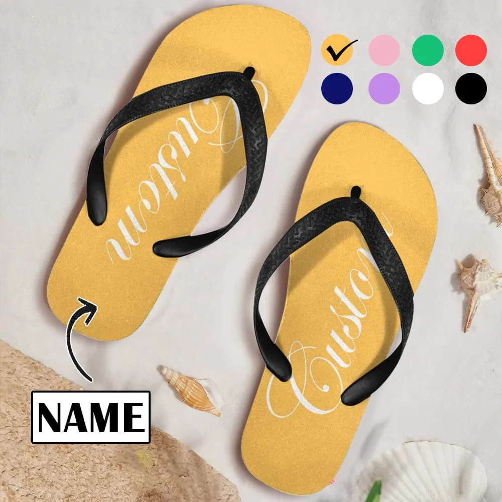 Custom Name Personalized Flip Flops For Both Man And Woman Funny Gift For Vacation,Wedding Ideas For Guests