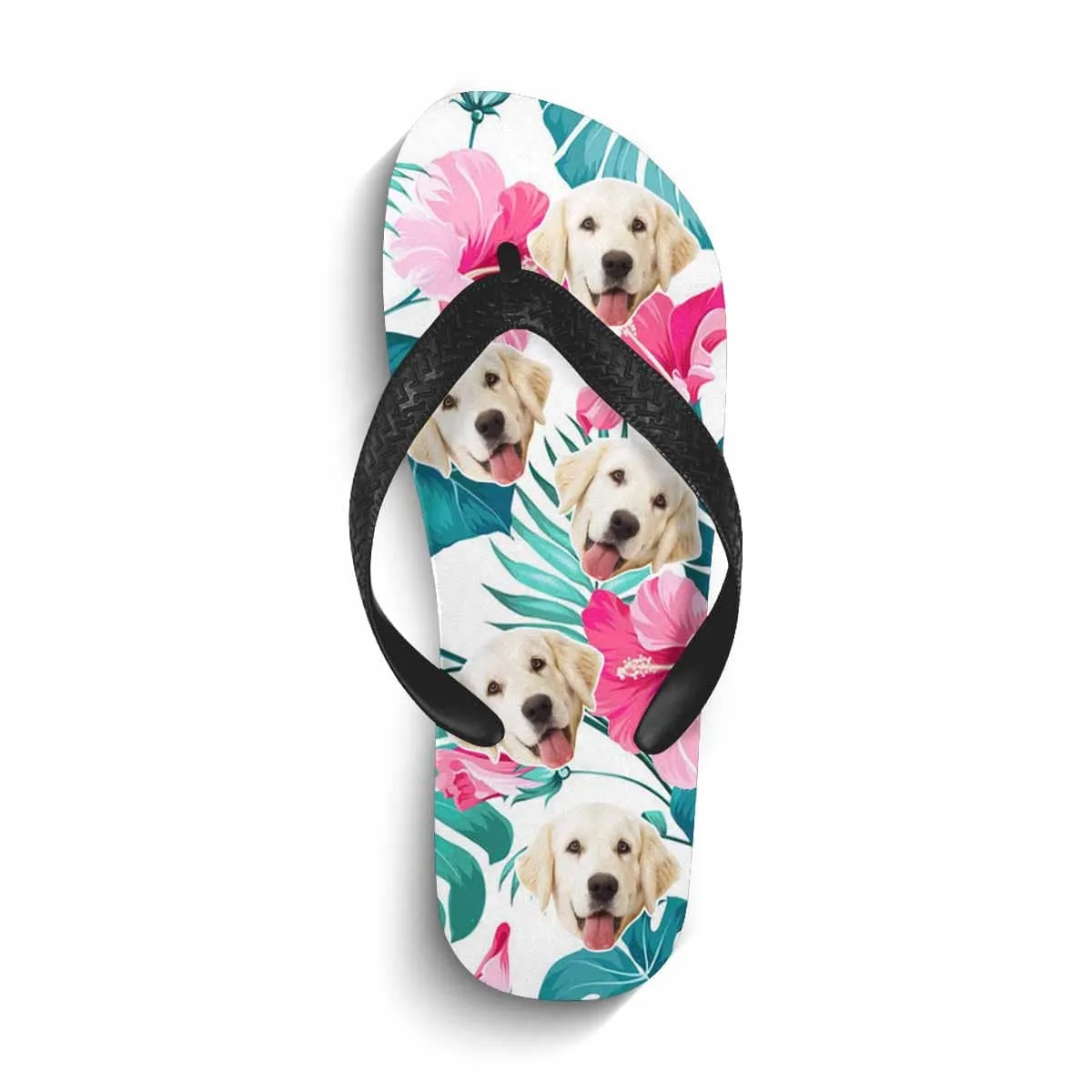 Custom Photo Pet Flower Flip Flops For Both Man And Woman Funny Gift For Vacation,Wedding Ideas For Guests