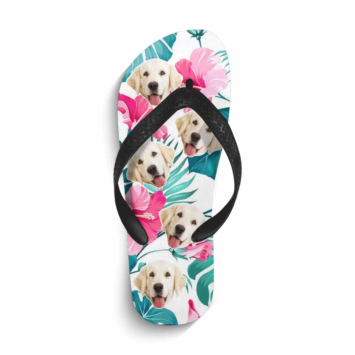 Custom Photo Pet Flower Flip Flops For Both Man And Woman Funny Gift For Vacation,Wedding Ideas For Guests