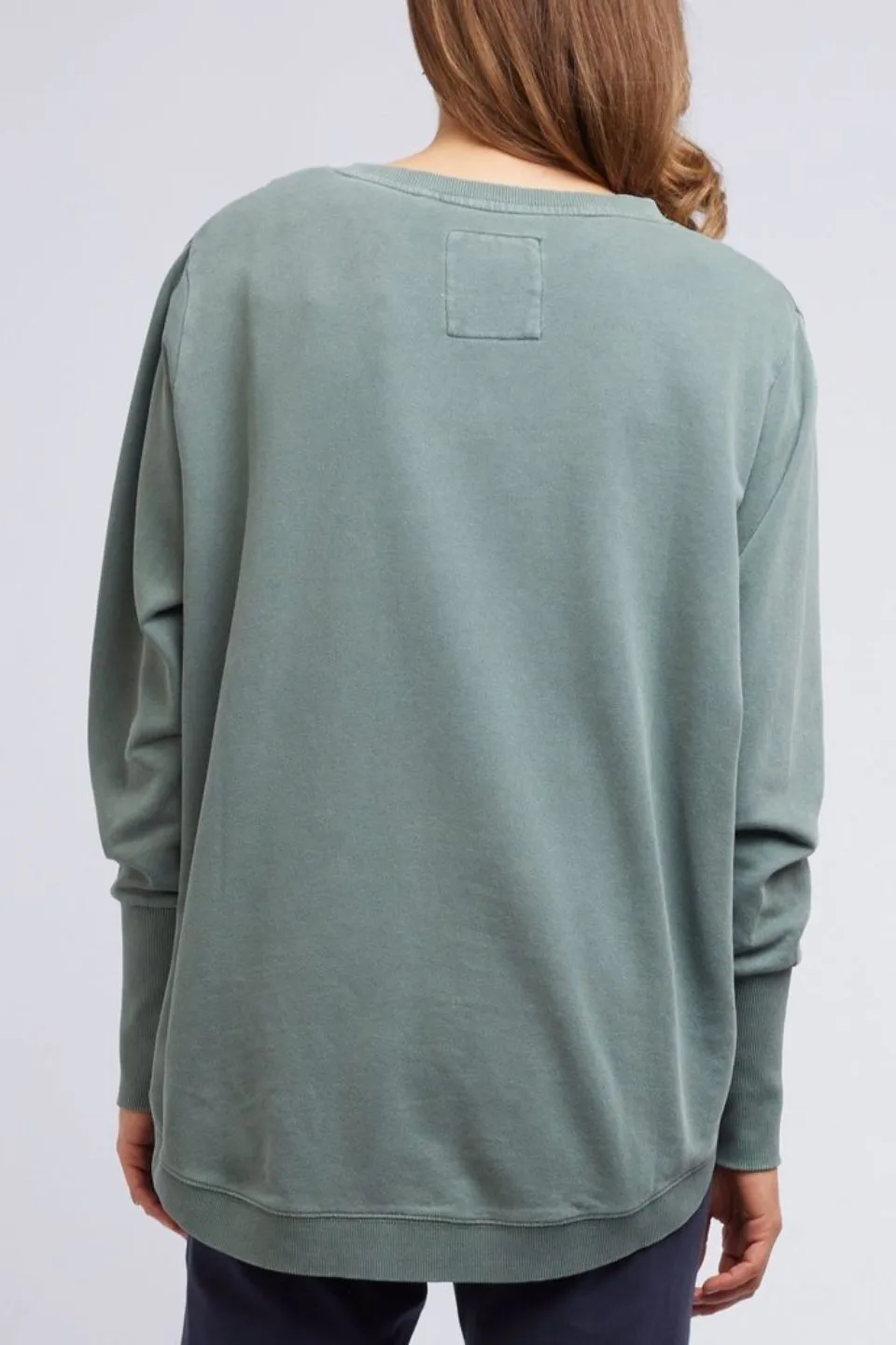 Divine Khaki Rib Cuff Fleece Crew