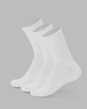 Essential 3 Pack Crew Sock Gift - White