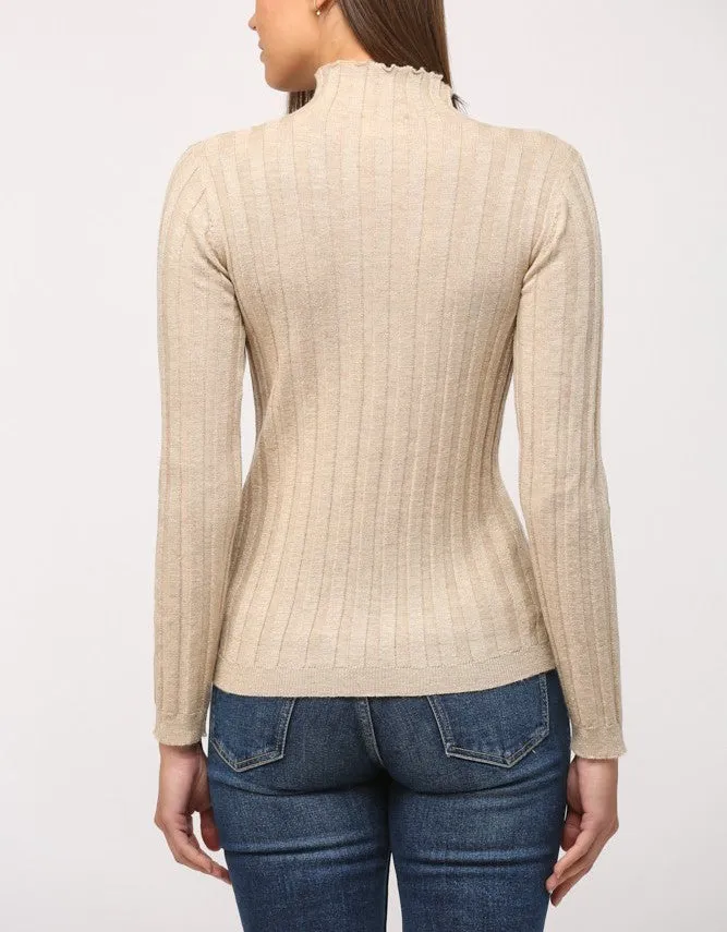 Fate Metallic Mock Neck Sweater