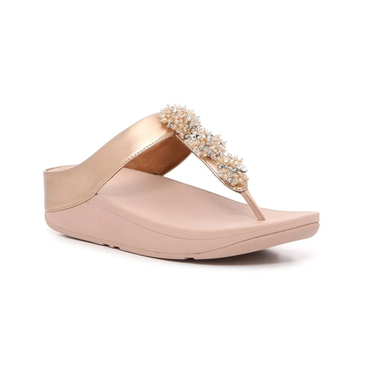 FitFlop Women's Rumba Beaded Rose Gold Thong