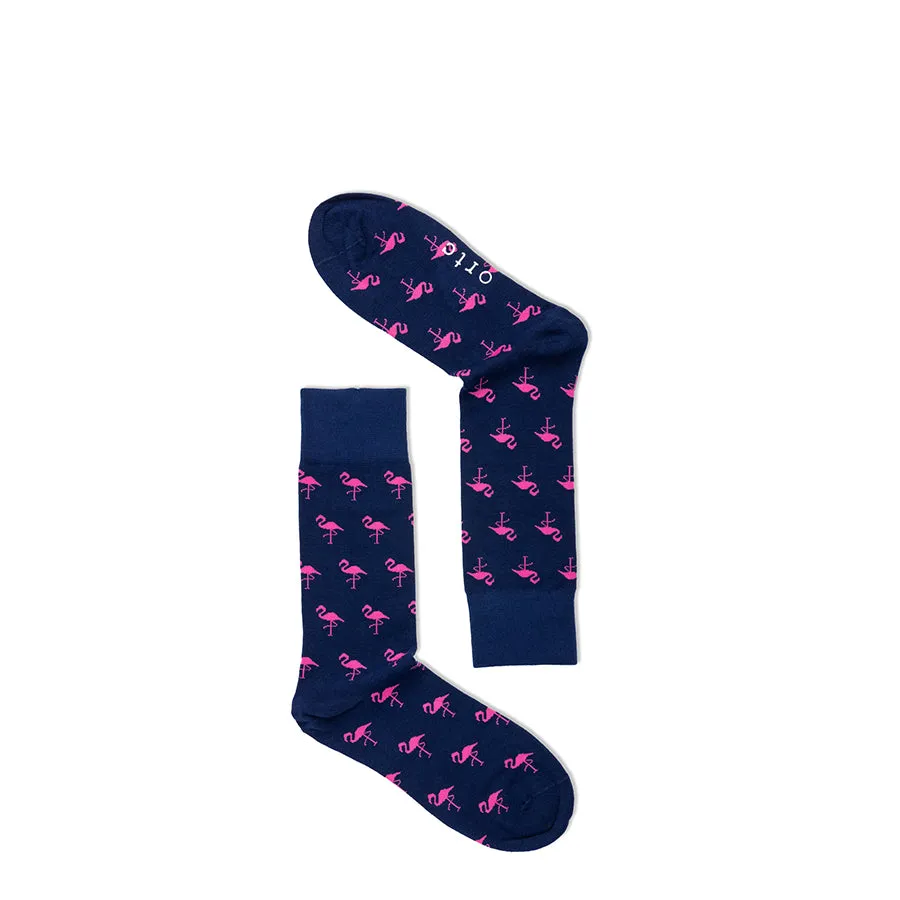 FLAMINGOS SOCKS - NAVY