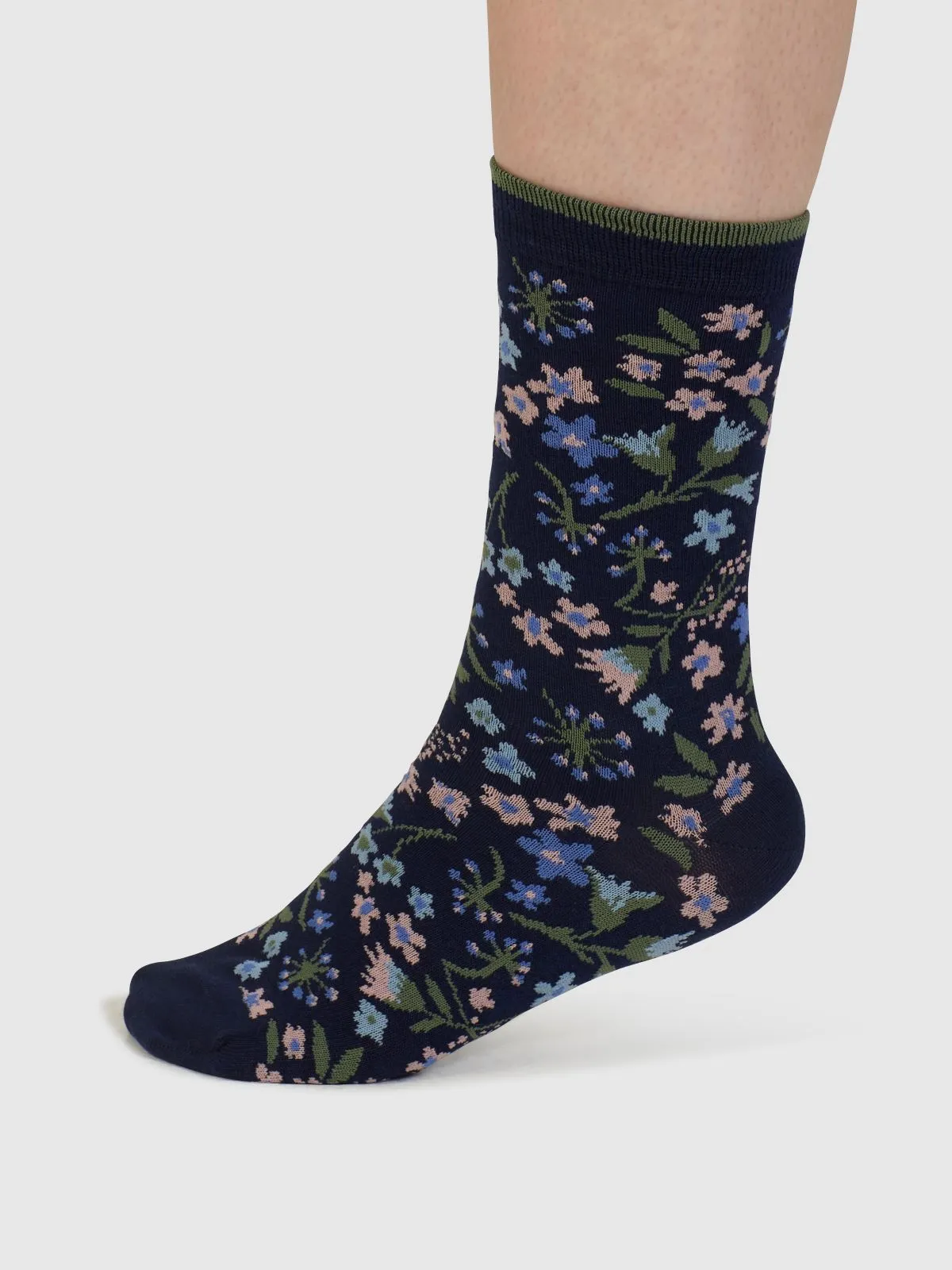 Flavia Floral Bamboo 4 Pack Sock Box - Multi