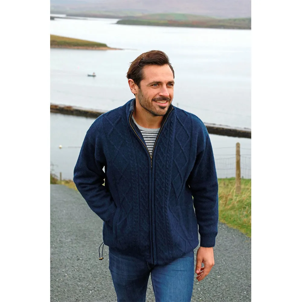 Full Zip Pure New Wool Sweater Jacket