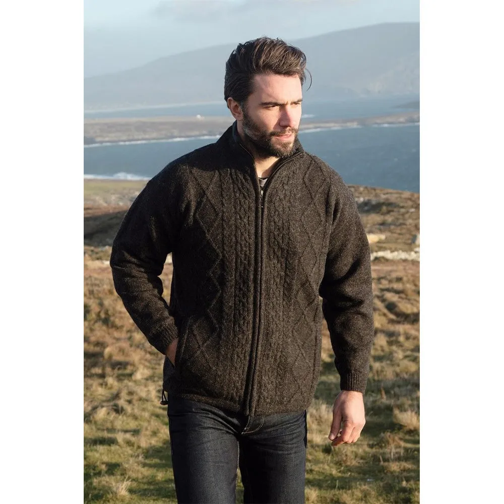 Full Zip Pure New Wool Sweater Jacket