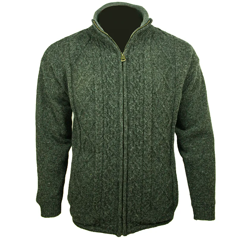 Full Zip Pure New Wool Sweater Jacket