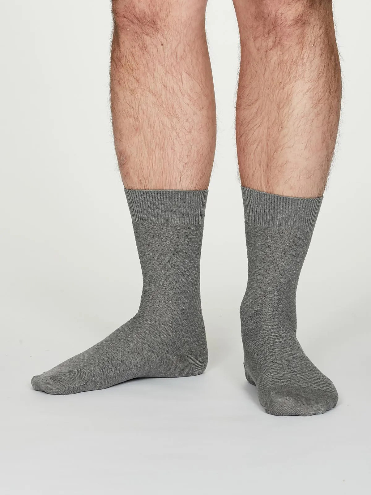 GEOFFREY SOCKS - MID GREY MARLE