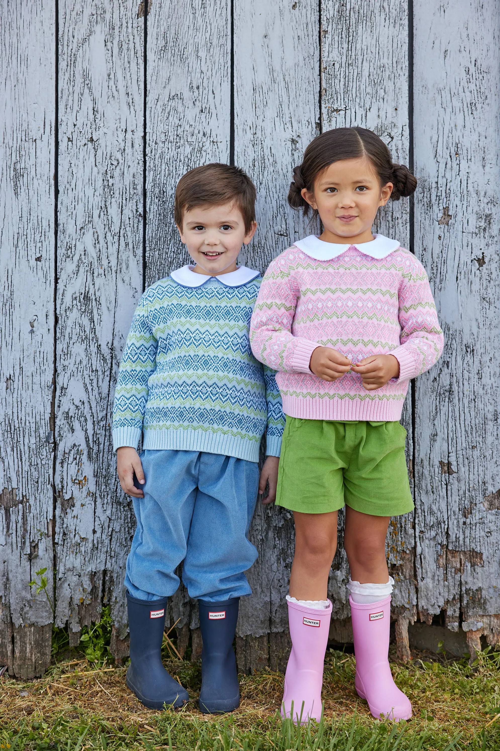 Geometric Fair Isle Sweater - Pink Multi