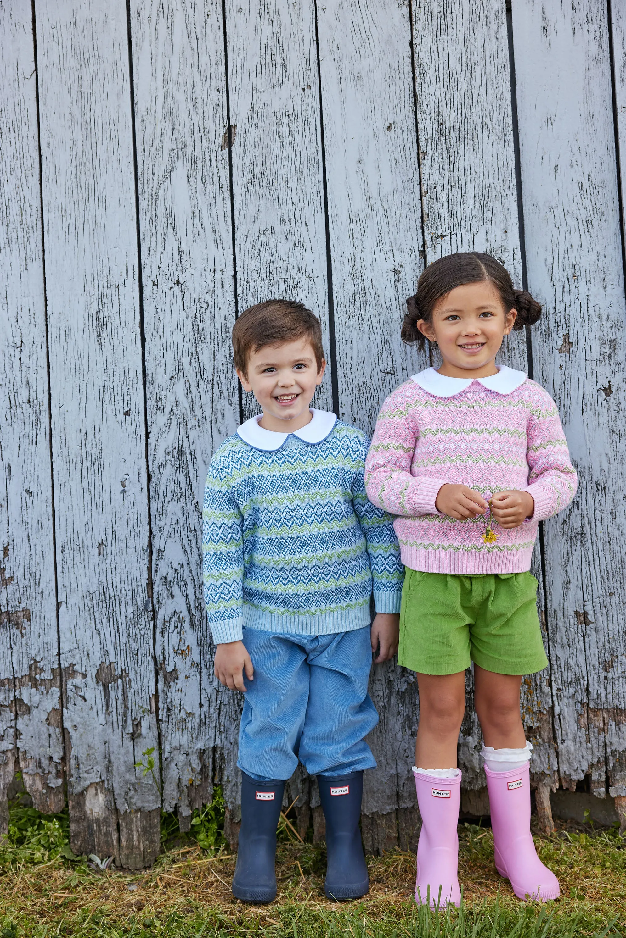 Geometric Fair Isle Sweater - Pink Multi