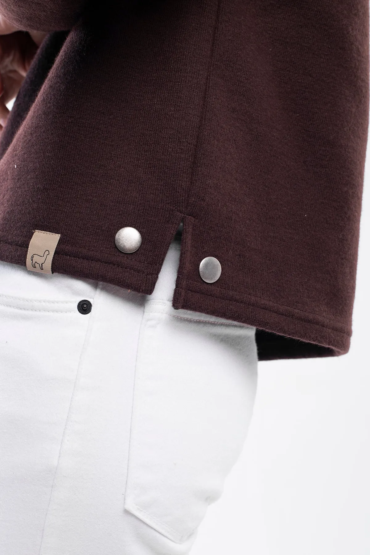 High Neck Buttoned Sweater Side Buttons