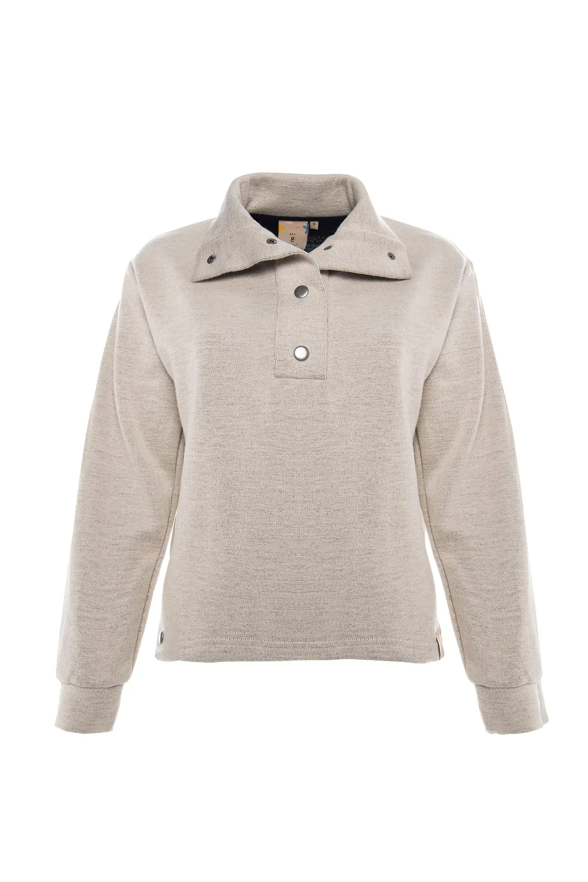 High Neck Buttoned Sweater Side Buttons